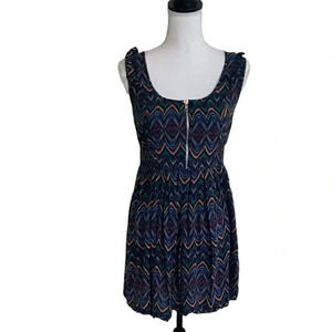 Kirra front zip multicolored mini dress EUC size M